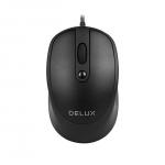 Mouse Delux M366BU, cu fir, negru